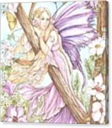Fairy In The Flowers Canvas Print