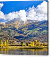Fall Colors In Steamboat With A Lake. Canvas Print