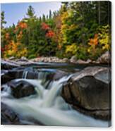 Fall Foliage Along Swift River In White Mountains New Hampshire Canvas Print