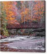 Fall Foliage Footbridge Canvas Print