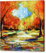 Fall Walk In The Trees Canvas Print