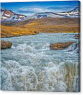 Falls And Mountains Canvas Print