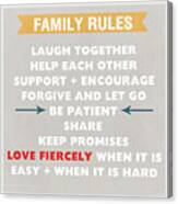 Family Rules Canvas Print