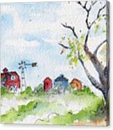 Farmyard From Afar Canvas Print