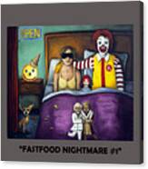 Fast Food Nightmare With Lettering Canvas Print