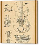 Fender Bass Guitar Pickup Patent Drawing Canvas Print