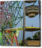 Ferris Wheel Lights At Dusk Closeup Canvas Print