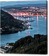 Ferrol's Estuary Panorama From La Bailadora Galicia Spain Canvas Print