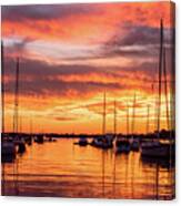 Fiery Lake Norman Sunset Canvas Print