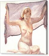 Figure With Veil Canvas Print