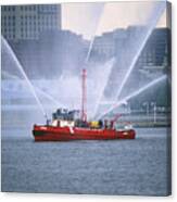 Fireboat In Philadelphia Canvas Print