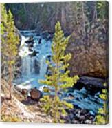 Firehole Canyon Falls In Yellowstone National Park, Wyoming Canvas Print