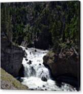Firehole Falls Landscape Firehole River In Yellowstone National Park Canvas Print