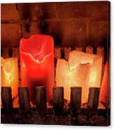 Fireplace Candles Canvas Print
