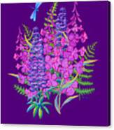 Fireweed And Lupine T Shirt Design Canvas Print