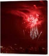 Fireworks In Red And White Canvas Print