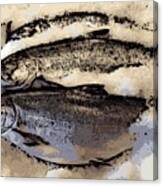 Fish On Ice Canvas Print