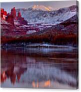 Fisher Towers Landscape Glow Canvas Print