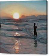 Fishermen At Sunrise Canvas Print