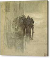 Fishermen In Oilskins, Cullercoats, England, 1881 Canvas Print