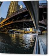 Fisheye View From The Chicago Riverwalk Canvas Print