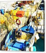 Fishing Boat In Crete Canvas Print