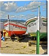 Fishing Boats On The Beach Canvas Print