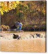 Fishing In Fall Canvas Print