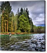 Fishing The Run Canvas Print