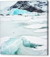 Fjallsarlon Glacier Lagoon Iceland In Winter Canvas Print