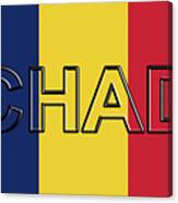 Flag Of Chad Word Canvas Print
