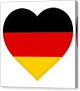 Flag Of Germany Heart Canvas Print