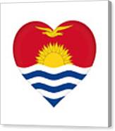 Flag Of Kiribati Heart Canvas Print