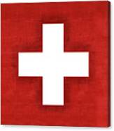 Flag Of Switzerland Grunge Canvas Print