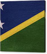 Flag Of The Solomom Islands Grunge Canvas Print