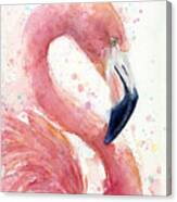 Flamingo - Facing Right Canvas Print