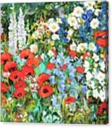 Floral Garden With Poppies Canvas Print
