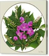 Flower Bouquet And Leaf Series Button Canvas Print