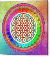 Flower Of Live - Rainbow Lotus 1 Canvas Print