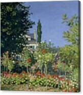 Flowering Garden At Sainte-adresse By Claude Monet Canvas Print