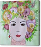 Flowers In Her Hair Canvas Print