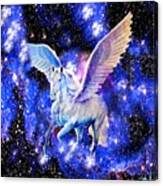 Flying Horse In The Starry Night Sky Canvas Print