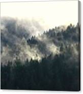 Fog Moving Through The Hills Canvas Print