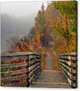Foggy Fall Trail Canvas Print