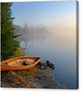 Foggy Morning On Spice Lake Canvas Print