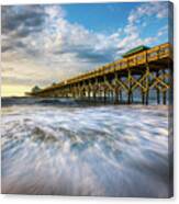 Folly Beach Sc Pier Charleston South Carolina Seascape Canvas Print