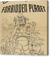 Forbidden Planet In Color This Picture Retro Classic Movie Poster Portraite Canvas Print