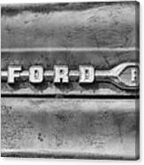 Ford F-100 Black And White Canvas Print