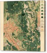 Forest Cover Map 1886-87 - Oregon Ashland Quadrangle - Geological Map Canvas Print