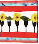 Forks And Flowers Canvas Print